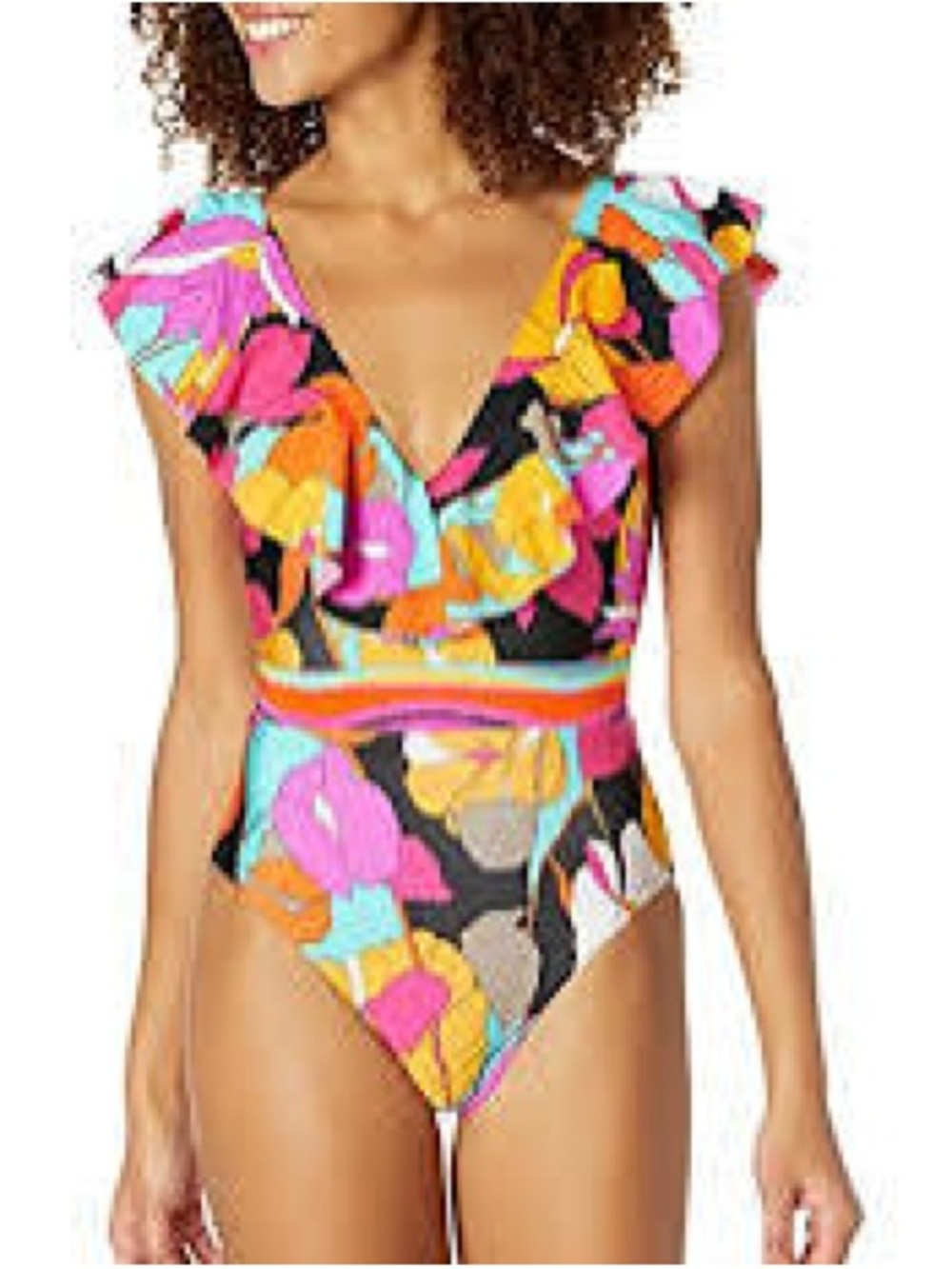Trina Turk ruffle one piece swimsuit